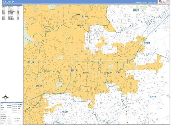 El Cajon Map Basic Style
